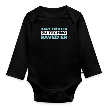 Techno Raver - Body Bébé bio manches longues - noir - Devant