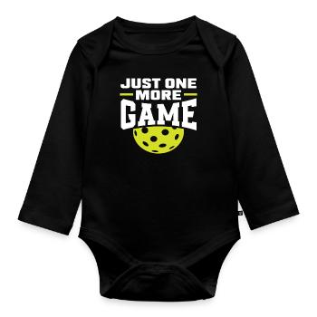 Just one more game Gamer Passion Pickleball - Organic Longsleeve Baby Bodysuit - black - Front