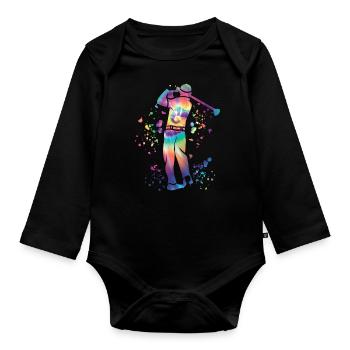 Golfer Colorsplash Golf miniature pour enfants - Body Bébé bio manches longues - noir - Devant