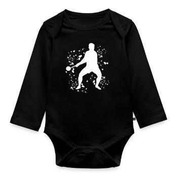 Hammer Thrower Colorsplash Hammer throwing - Organic Longsleeve Baby Bodysuit - black - Front
