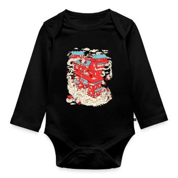 The Shinto Quarter - Organic Longsleeve Baby Bodysuit - black - Front