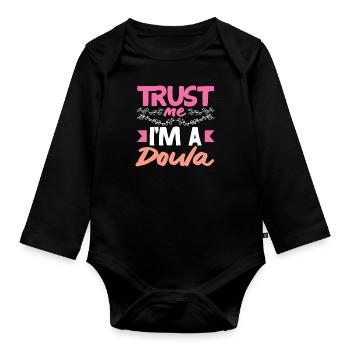 Doula Geschenk Doula Doulas - Baby Bio-Langarm-Body - Schwarz - Vorne