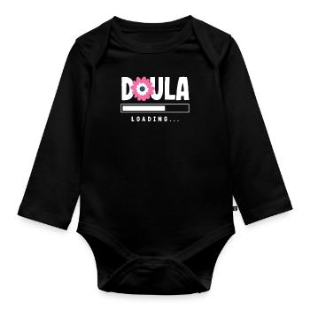 Doula Geschenk Doula Doulas - Baby Bio-Langarm-Body - Schwarz - Vorne