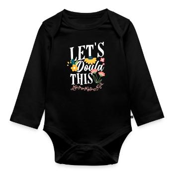 Doula Geschenk Doula Doulas - Baby Bio-Langarm-Body - Schwarz - Vorne