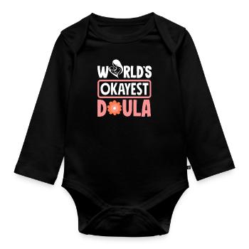 Doula Geschenk Doula Doulas - Baby Bio-Langarm-Body - Schwarz - Vorne