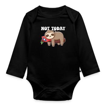 Nicht heute Folivora Braunkehl-Pilosa-Liebhaber - Baby Bio-Langarm-Body - Schwarz - Vorne