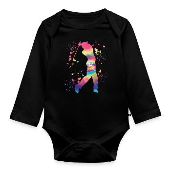 Golfer Colorsplash Golf miniature pour enfants - Body Bébé bio manches longues - noir - Devant