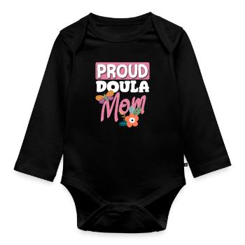 Doula Geschenk Doula Doulas - Baby Bio-Langarm-Body - Schwarz - Vorne