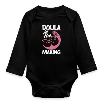 Doula Geschenk Doula Doulas - Baby Bio-Langarm-Body - Schwarz - Vorne