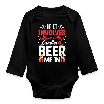 Candles Fire Romance - Organic Longsleeve Baby Bodysuit - black - Front