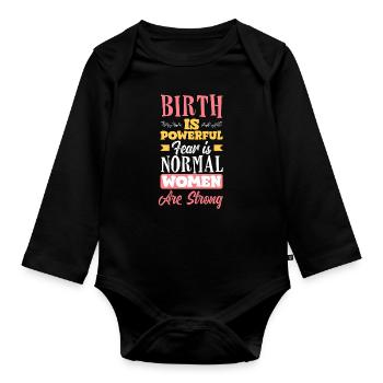 Doula Geschenk Doula Doulas - Baby Bio-Langarm-Body - Schwarz - Vorne