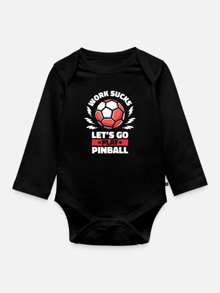 Handball Handballer - Baby Bio-Langarm-Body - Schwarz