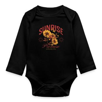 Sunrise Promise Design d’art floral - Body Bébé bio manches longues - noir - Devant