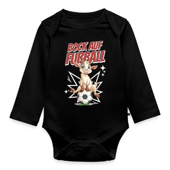 Drôle Humour Jeu de mots Football Football - Body Bébé bio manches longues - noir - Devant