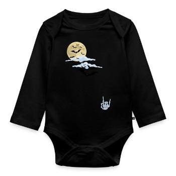 Halloween rockt - Baby Bio-Langarm-Body - Schwarz - Vorne