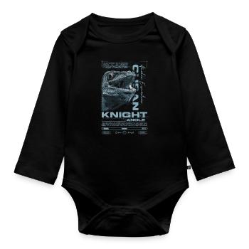 Cuban Knight Anole Reptile Keeper Lizard - Organic Longsleeve Baby Bodysuit - black - Front