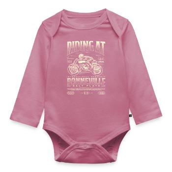 Bonneville Salt Flats Moto Anniversaire 1930 - Body Bébé bio manches longues - mauve - Devant