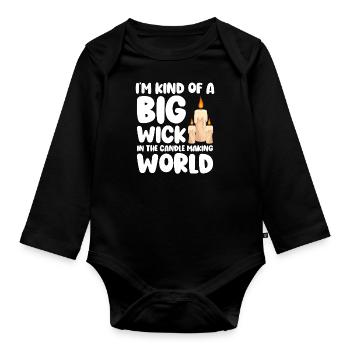 Candle Date Warm Passion - Organic Longsleeve Baby Bodysuit - black - Front