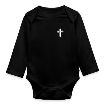 Jesus Christ Christian Christianity God Bible - Organic Longsleeve Baby Bodysuit - black - Front
