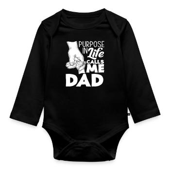 I don't sleep, I rest my eyes dad - Organic Longsleeve Baby Bodysuit - black - Front