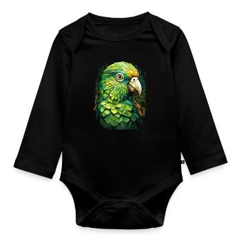 Perruche perruche - Body Bébé bio manches longues - noir - Devant