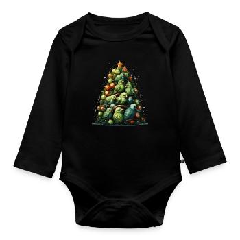 Perruche Perruche Noël - Body Bébé bio manches longues - noir - Devant
