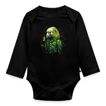 Perruche perruche - Body Bébé bio manches longues - noir - Devant