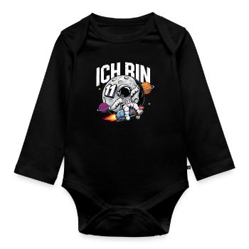11. Geburtstag Jungen Astronaut Geburtstag - Baby Bio-Langarm-Body - Schwarz - Vorne