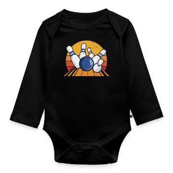 Bowling Bowling Bowling Bowling Alley Bowling Tour - Organic Longsleeve Baby Bodysuit - black - Front