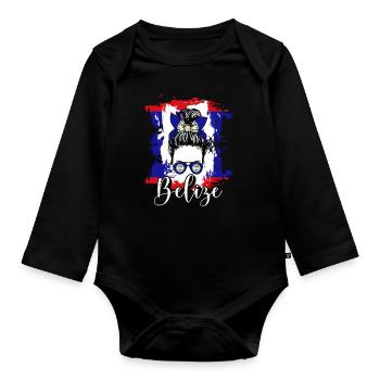 Belize Latino Belizer Belizerin Maya Geschenk - Baby Bio-Langarm-Body - Schwarz - Vorne