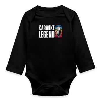 Karaoke Legend Microphone Retro - Organic Longsleeve Baby Bodysuit - black - Front