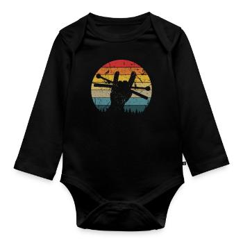 Drums Drums Drumstick Drummer Music Band Rock - Organic Longsleeve Baby Bodysuit - black - Front