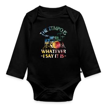 Drums Drums Drumstick Drummer Music Band Rock - Organic Longsleeve Baby Bodysuit - black - Front