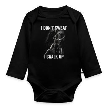 Ich Schwitze Nicht, Ich Kreide Boulder - Baby Bio-Langarm-Body - Schwarz - Vorne