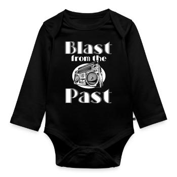 Music Cassette Tape 80s Vintage Car - Organic Longsleeve Baby Bodysuit - black - Front