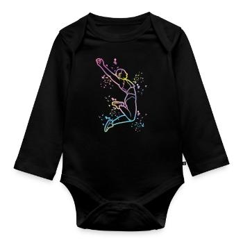 Long Jumpers Long Jump Kids Long Jump - Organic Longsleeve Baby Bodysuit - black - Front