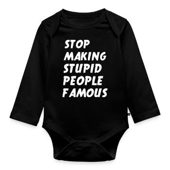 Funny Sayings Statement Stupid Voting Prominent - Organic Longsleeve Baby Bodysuit - black - Front