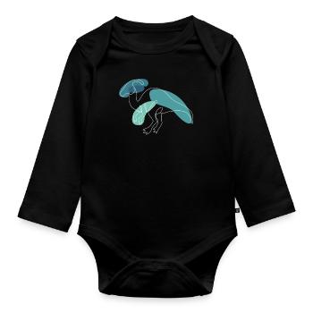 Lineart Parasaurolophini Hadrosauridae Lover - Organic Longsleeve Baby Bodysuit - black - Front
