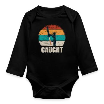 Caught - Space Travel - Rocket - Gripper Arms - Catch - Organic Longsleeve Baby Bodysuit - black - Front