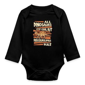 All Dinosaurs Are Cool But Dinosaur Lover - Organic Longsleeve Baby Bodysuit - black - Front