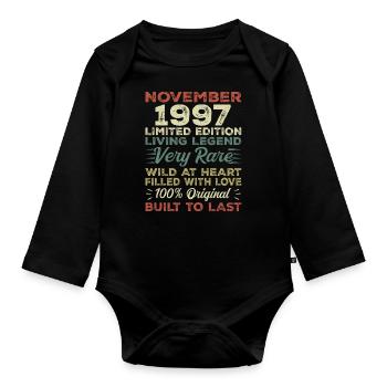 Légende Depuis Novembre 1997 Millésime Novembre 1997 - Body Bébé bio manches longues - noir - Devant