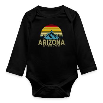 Arizona State Sedona Phoenix Grand Canyon AZ - Organic Longsleeve Baby Bodysuit - black - Front
