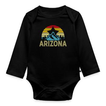 Arizona State Sedona Phoenix Grand Canyon AZ - Organic Longsleeve Baby Bodysuit - black - Front
