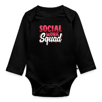 Escouade de travail social - Body Bébé bio manches longues - noir - Devant