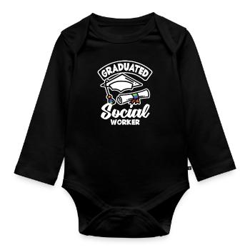 Travailleur social diplômé Stolz - Body Bébé bio manches longues - noir - Devant