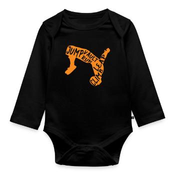 Backflip Salto Akrobatik Parkour Turnen Geschenk - Baby Bio-Langarm-Body - Schwarz - Vorne