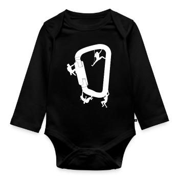 Klettern climb boulder - Baby Bio-Langarm-Body - Schwarz - Vorne