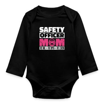 Agent de sécurité Maman L’idole La patrouille Contrôle - Body Bébé bio manches longues - noir - Devant