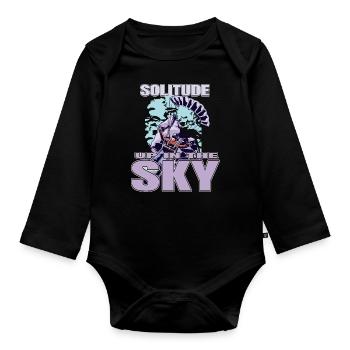 Solitude Up in the Sky – Paragliding - Organic Longsleeve Baby Bodysuit - black - Front