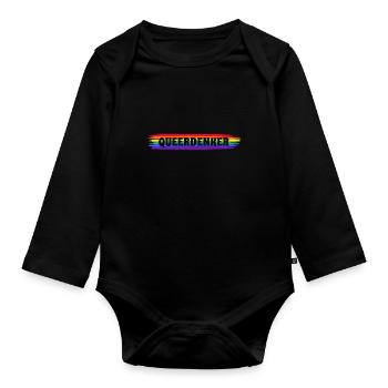 Queer Thinker - Organic Longsleeve Baby Bodysuit - black - Front